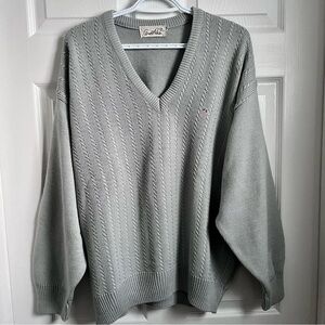 Arnold Palmer sweater vintage gray men long sleeve v neck Large pullover